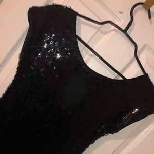 New Years Black Sequins Dress